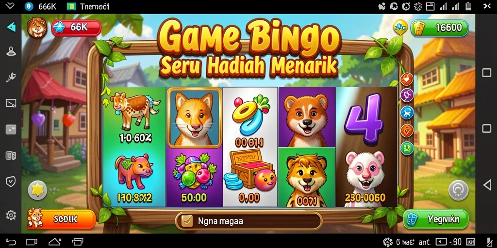 Tampilan gameplay menarik dari 66K dengan bingo yang seru.