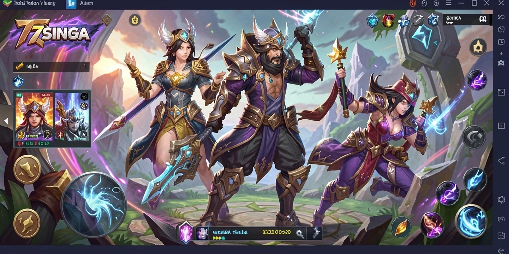 Gameplay seru di 77SINGA dengan pertarungan antar tim.
