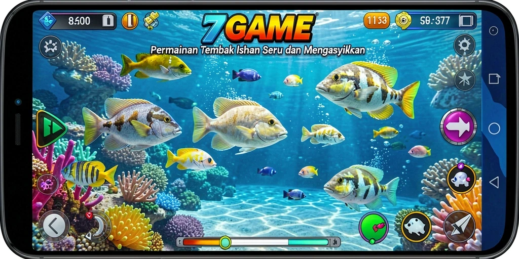 Screenshot 7GAME menampilkan gameplay Tembak Ikan yang menarik.