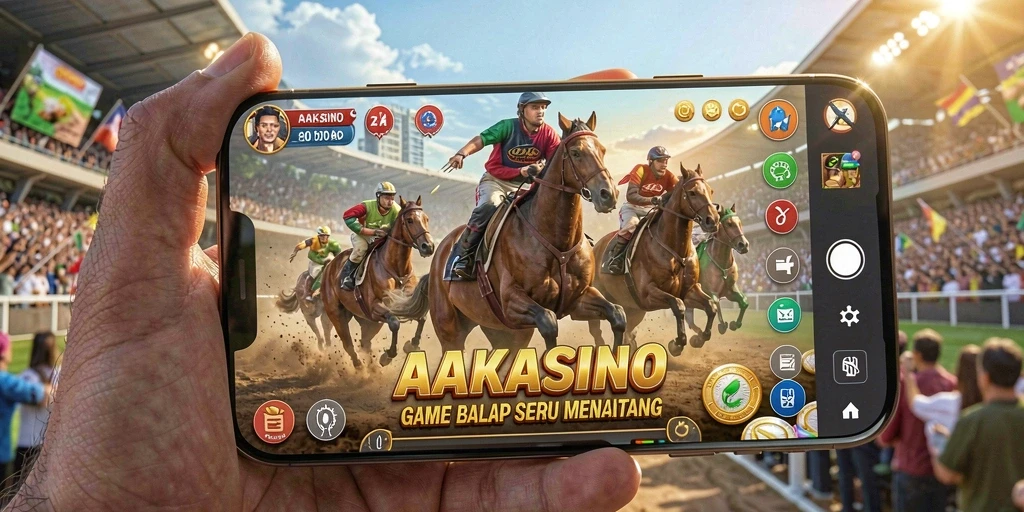 Screenshot gameplay yang menampilkan aksi balap mendebarkan di AAKASINO.