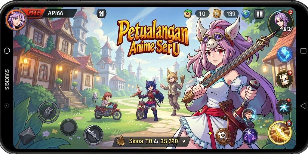 Tangkapan layar API66 menunjukkan aksi mendebarkan dalam dunia Anime.