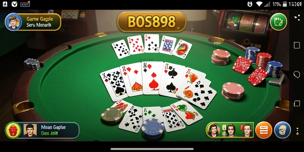 Tampilan gameplay seru BOS898 yang menampilkan permainan Gaple.