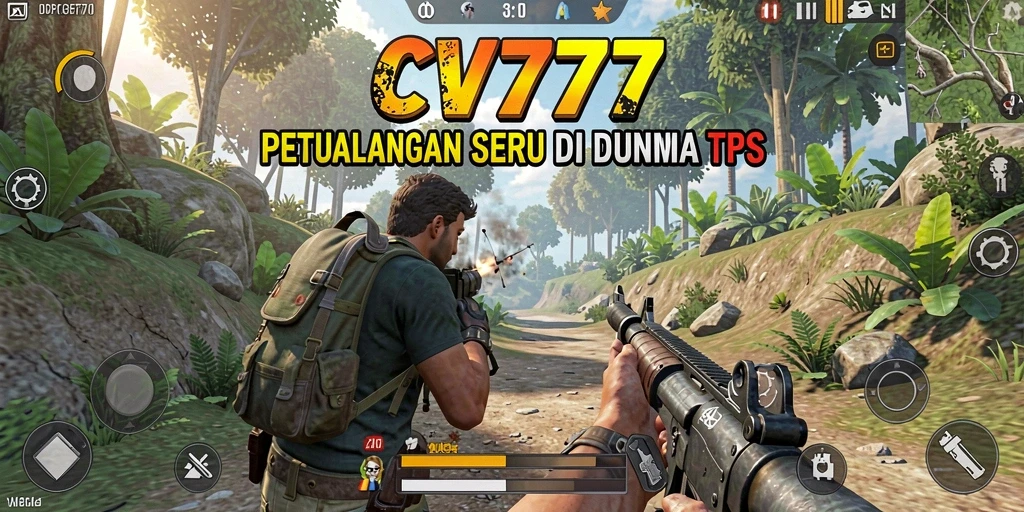 Screenshot CV777 menampilkan aksi tembak-menembak yang seru.