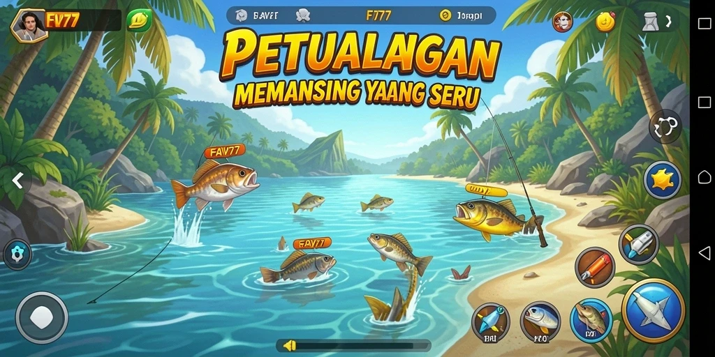 Tampilan gameplay FAV77 yang seru saat memancing.