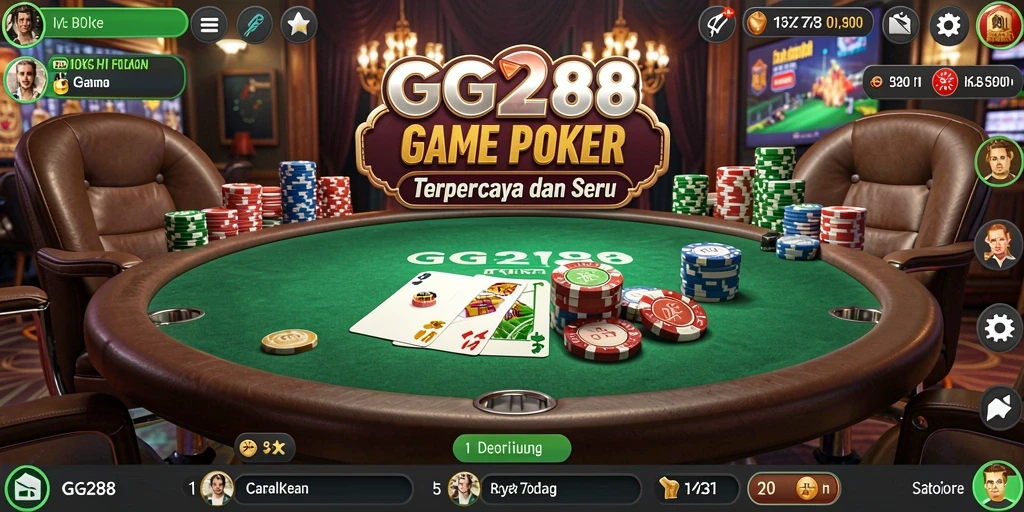 Tampilan antarmuka GG288 saat bermain poker online yang seru.