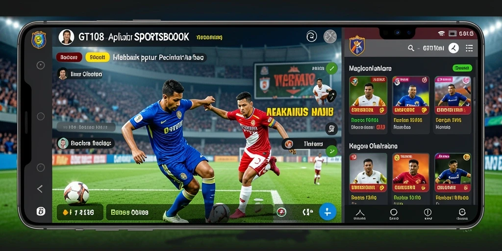 Screenshot menunjukkan tampilan menarik dari aplikasi sportsbook GT108.