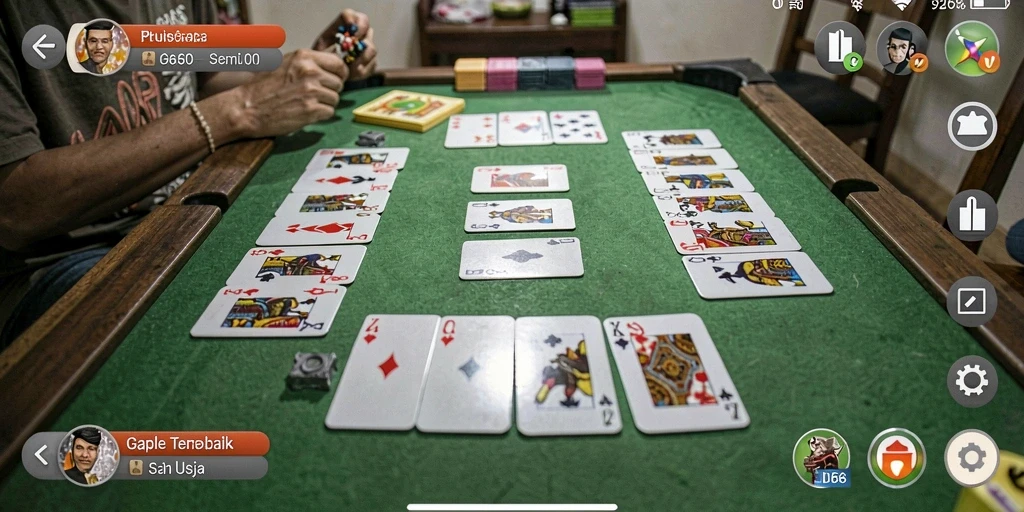 Tampilan gameplay seru dari ID66 saat bermain Gaple.