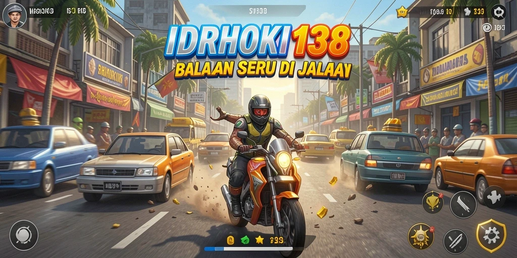 Screenshot IDRHOKI138 menampilkan aksi balapan yang mendebarkan.