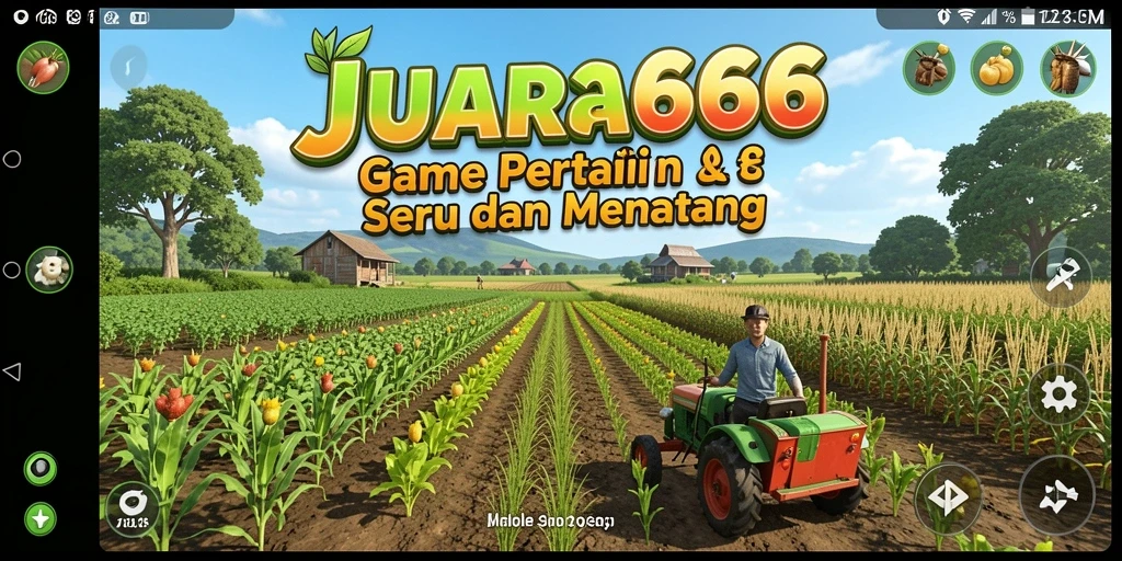 Tampilan gameplay JUARA666 yang menarik dengan aktivitas bertani yang seru.