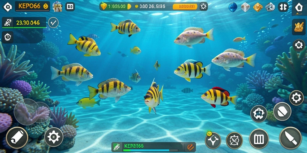 Tampilan menangkap momen seru dalam permainan Tembak Ikan.