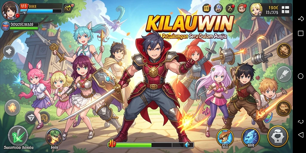 Screenshot gameplay KILAUWIN yang menampilkan karakter anime beraksi.