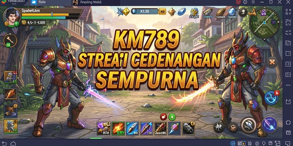 Screenshot gameplay KM789 menampilkan pertempuran strategi yang intens.