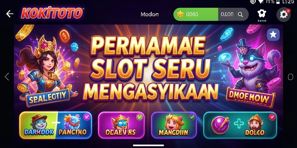 Screenshot gameplay KOKITOTO yang penuh warna dan seru.