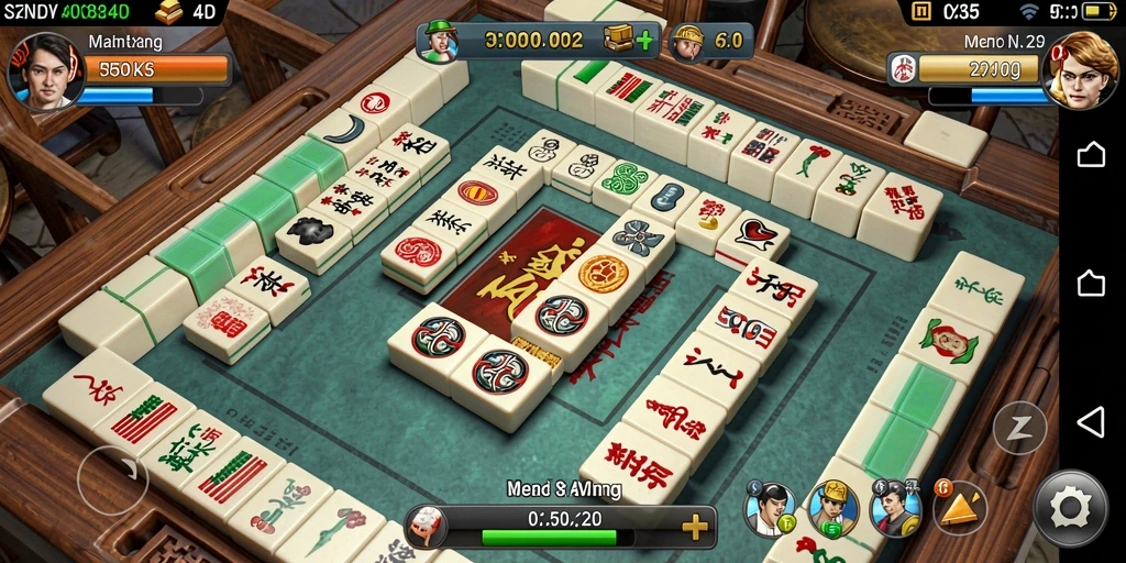 Tampilan gameplay seru MEDAN4D dengan ubin Mahjong yang berwarna-warni.