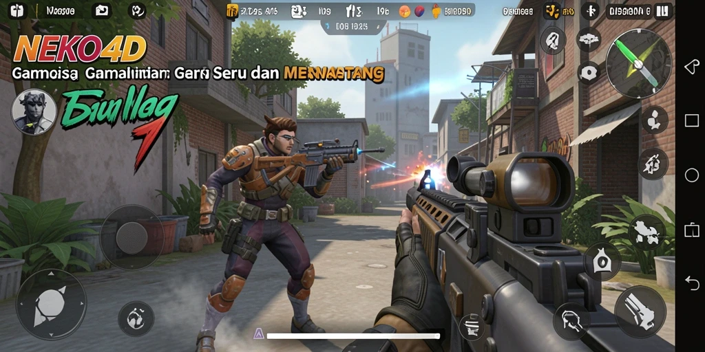 Gameplay seru NEKO4D dalam aksi tembak-menembak TPS.
