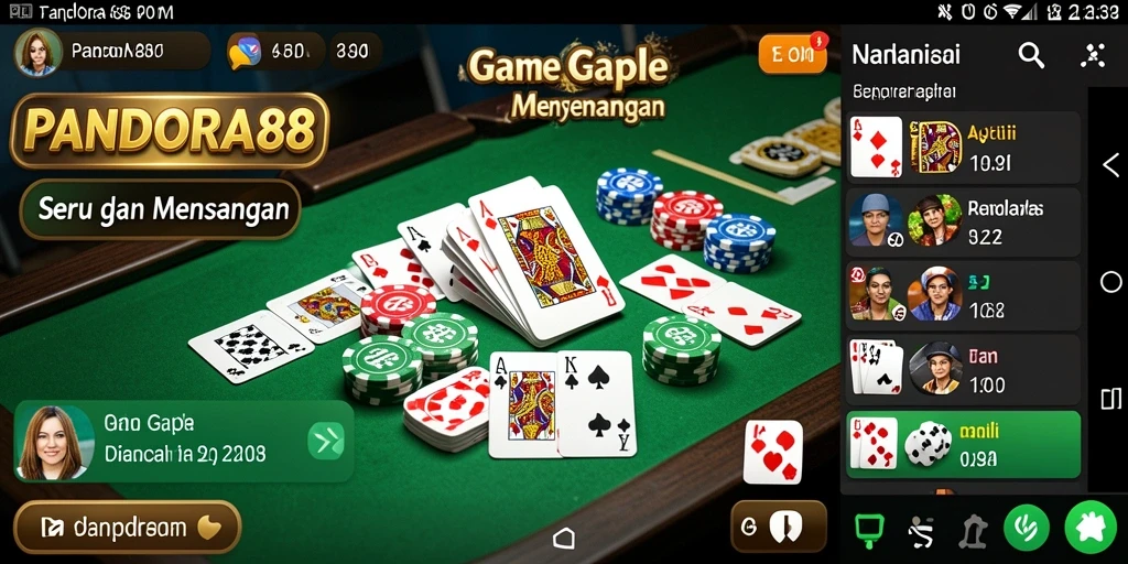 Screenshot gameplay PANDORA88 menampilkan keseruan permainan Gaple.