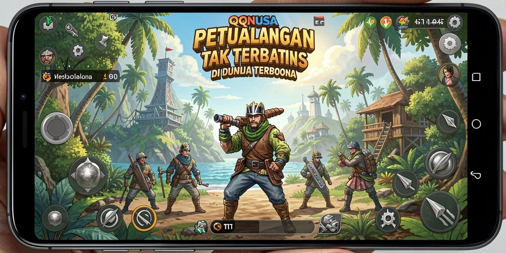 Tangkapan layar gameplay <strong>QQNUSA</strong> dengan petualangan di dunia terbuka.