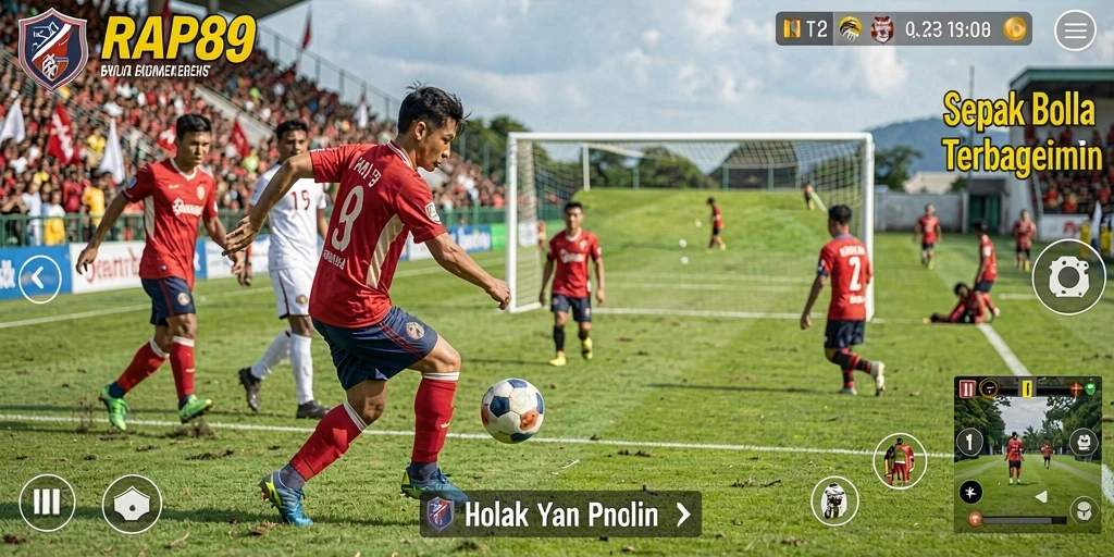 Tampilan gameplay RAP89 yang seru dan kompetitif dalam sepak bola.