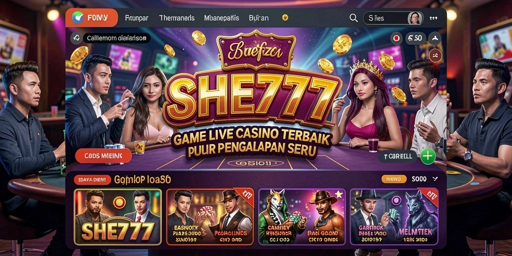 Tampilan permainan mengasyikkan dengan dealer langsung dan suasana kasino.