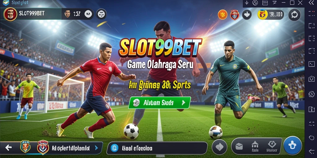 Screenshot utama SLOT99BET menampilkan aksi seru permainan olahraga.