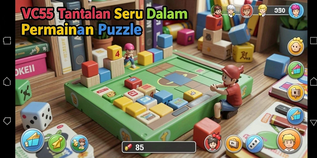 Screenshot VC55 menampilkan permainan Puzzle yang menarik dan menantang.