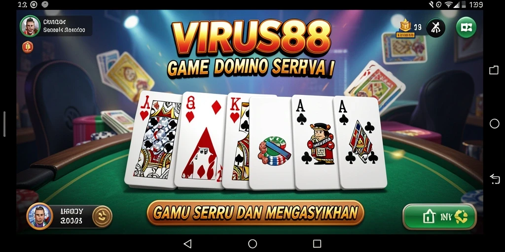 Tampilan gameplay mendebarkan di VIRUS88 dengan Domino.