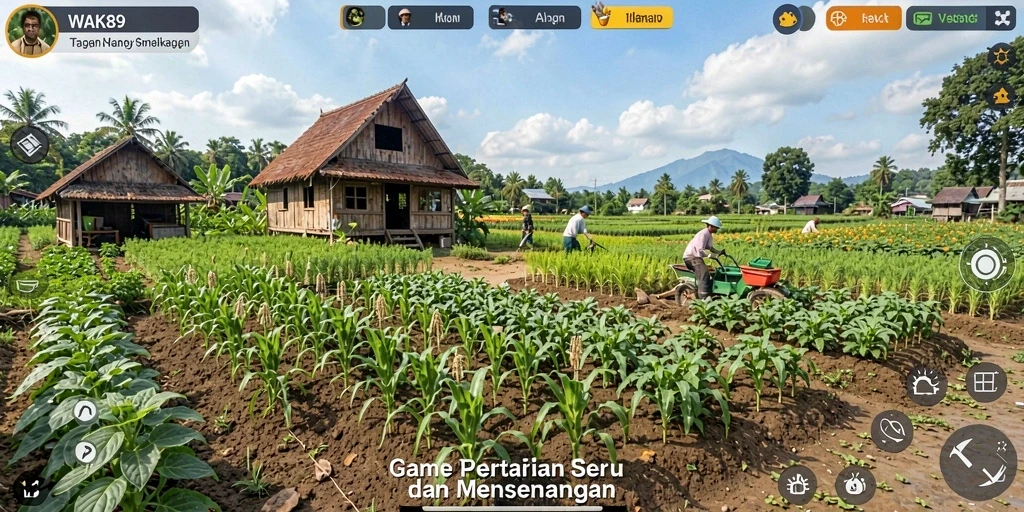 Screenshot gameplay WAK89 menampilkan keseruan bertani.