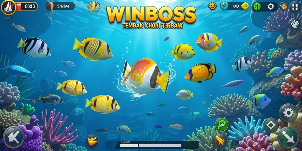 Tampilan gameplay seru dari WINBOSS dengan aksi menembak ikan.