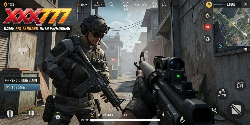 Screenshot XXX777 menampilkan aksi seru dalam permainan FPS.